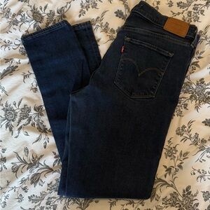 Levi's Dark Indigo 311 Shaping Skinny Jeans with Leather Patch